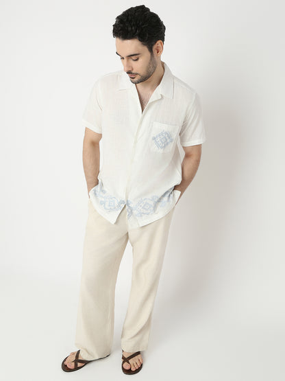 Relaxed Fit Embroidered Half Sleeve Shirts
