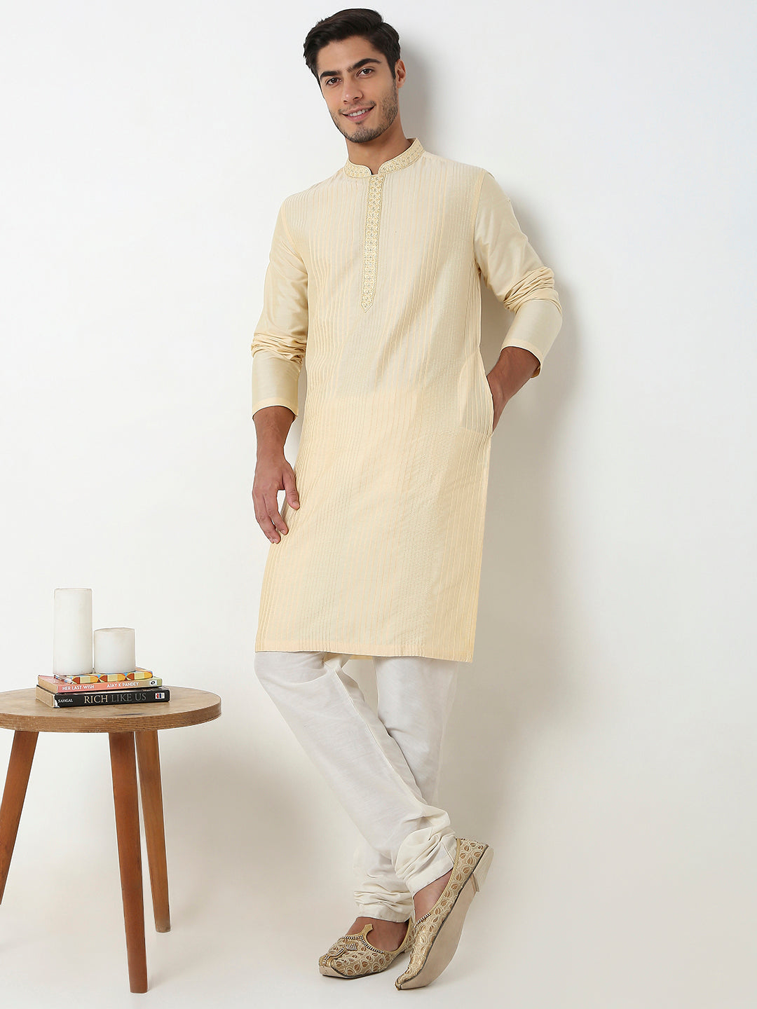Regular Fit Jacquard Kurta