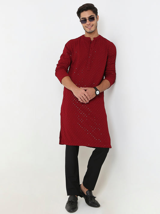 Regular Fit Embroidered Kurta