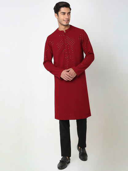 Regular Fit Embroidered Kurta