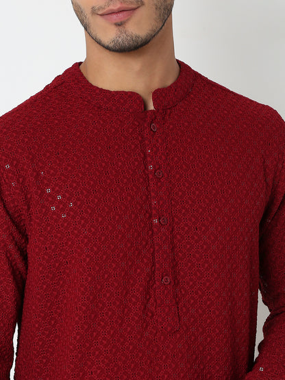 Regular Fit Embroidered Kurta