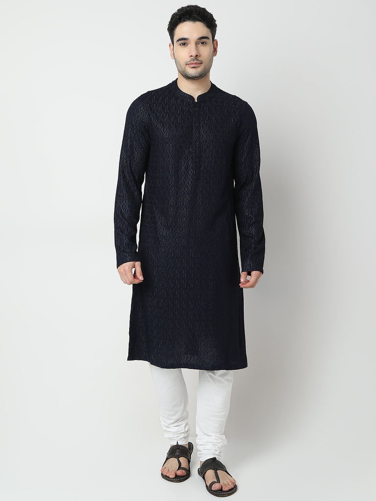 Regular Fit Embroidered Kurta