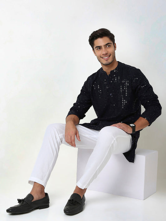 Regular Fit Embroidered Kurta