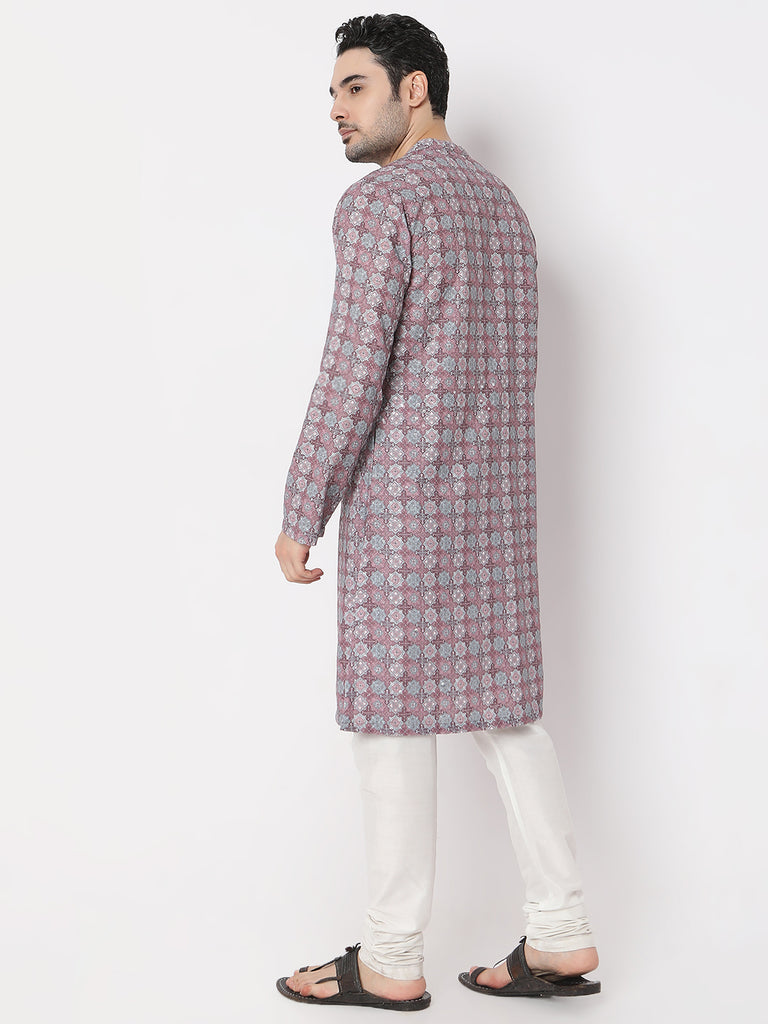 Regular Fit Digital Printed Schiffli Straight Kurta