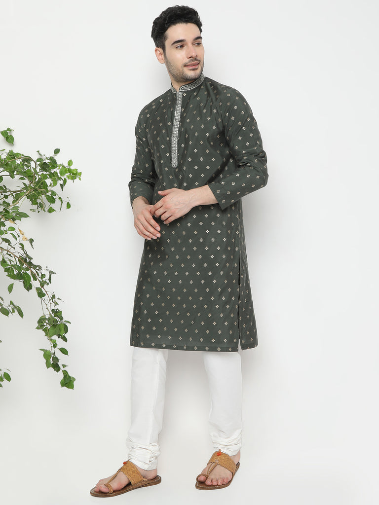 Regular Fit Jacquard Kurta