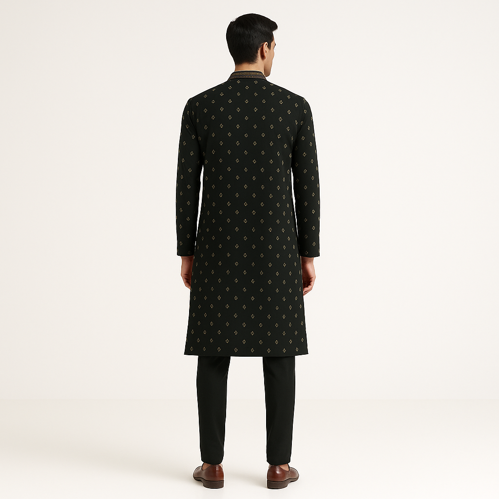 Regular Fit Jacquard Kurta