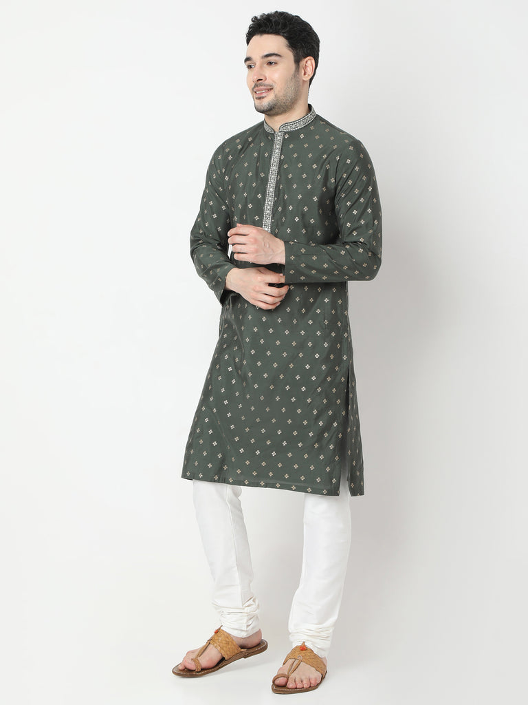 Regular Fit Jacquard Kurta