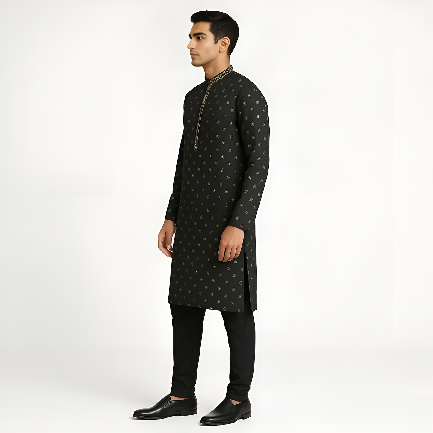 Regular Fit Jacquard Kurta
