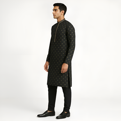 Regular Fit Jacquard Kurta