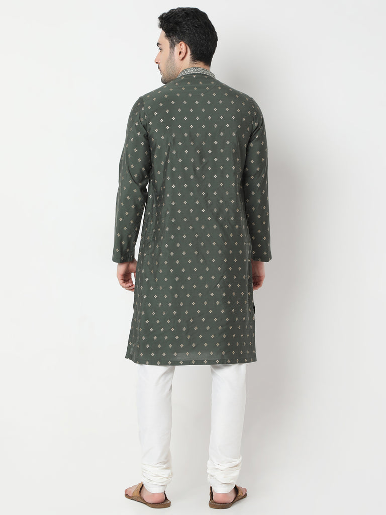 Regular Fit Jacquard Kurta