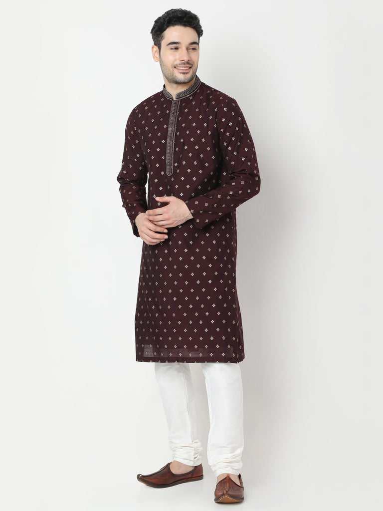 Regular Fit Jacquard Kurta