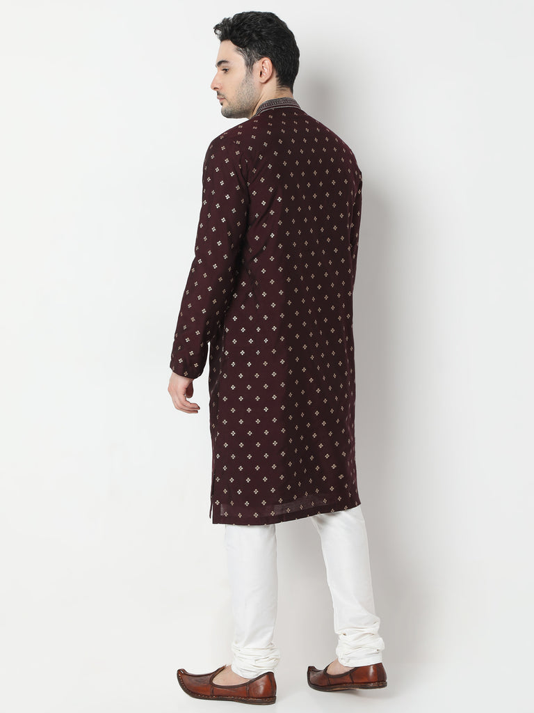 Regular Fit Jacquard Kurta