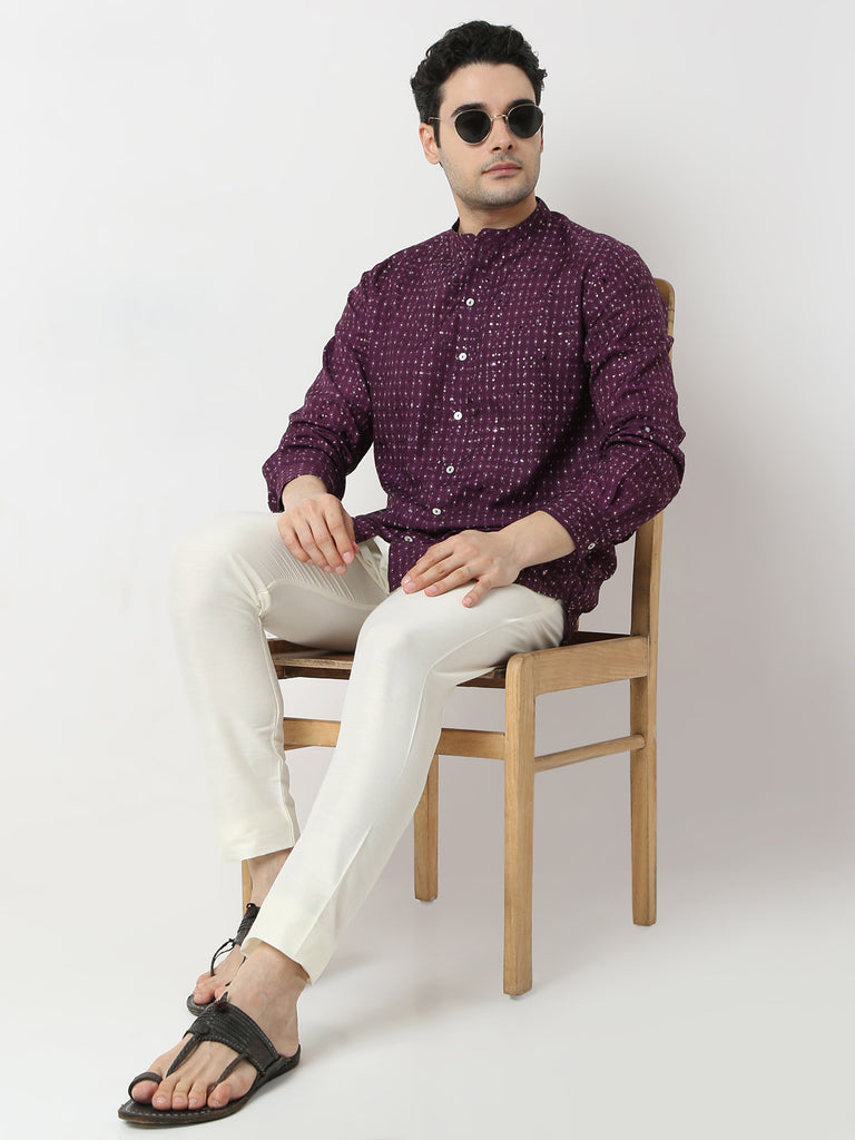 Regular Fit Jacquard Straight Shirt