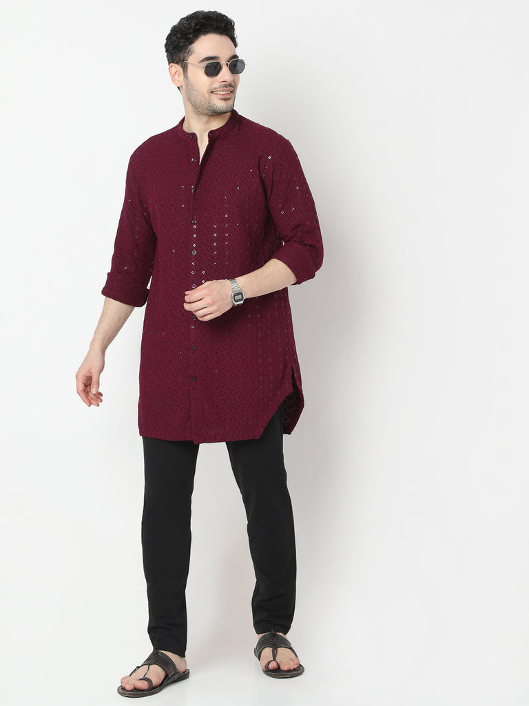 Regular Fit Embroidered Kurta