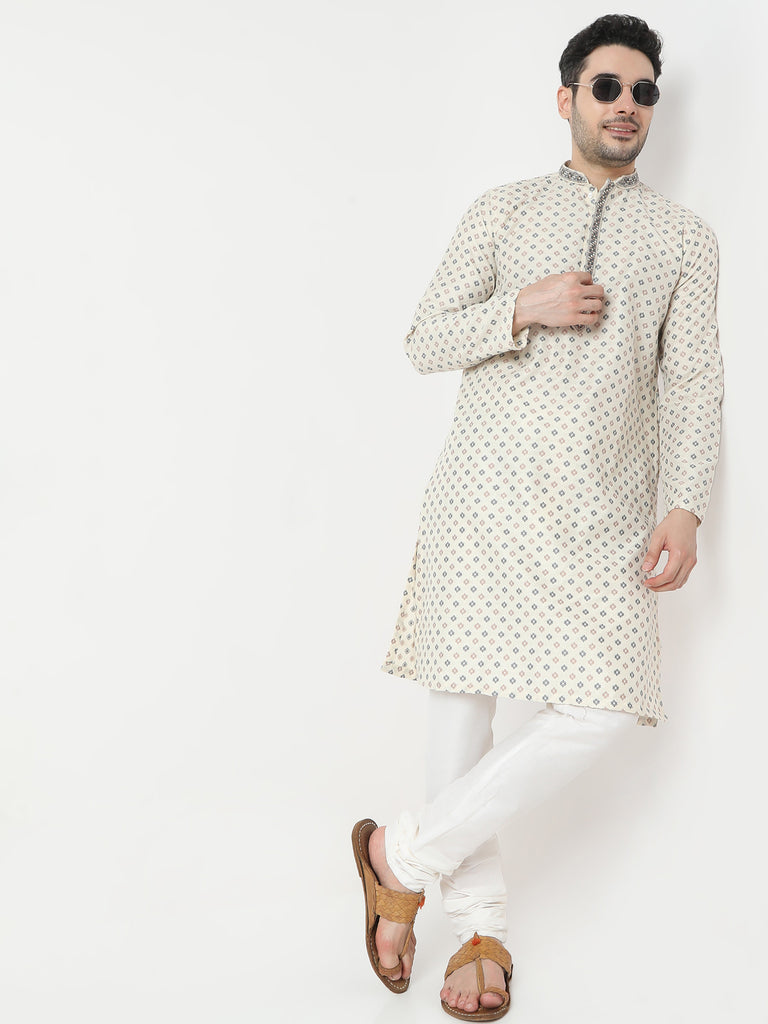 Regular Fit Jacquard Kurta