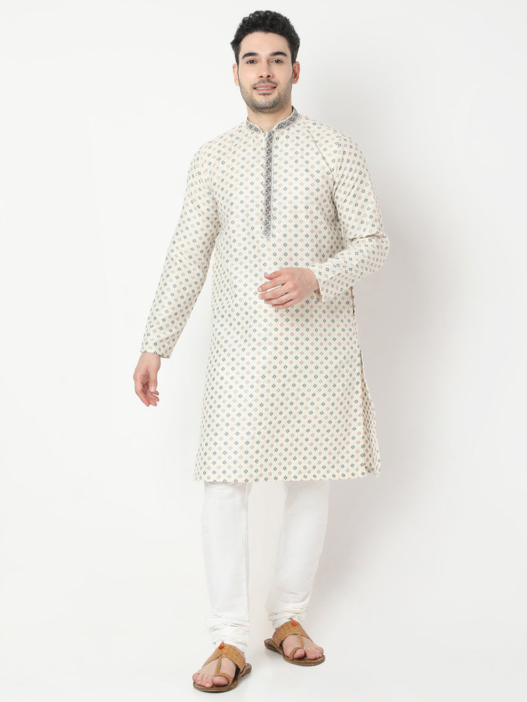 Regular Fit Jacquard Kurta