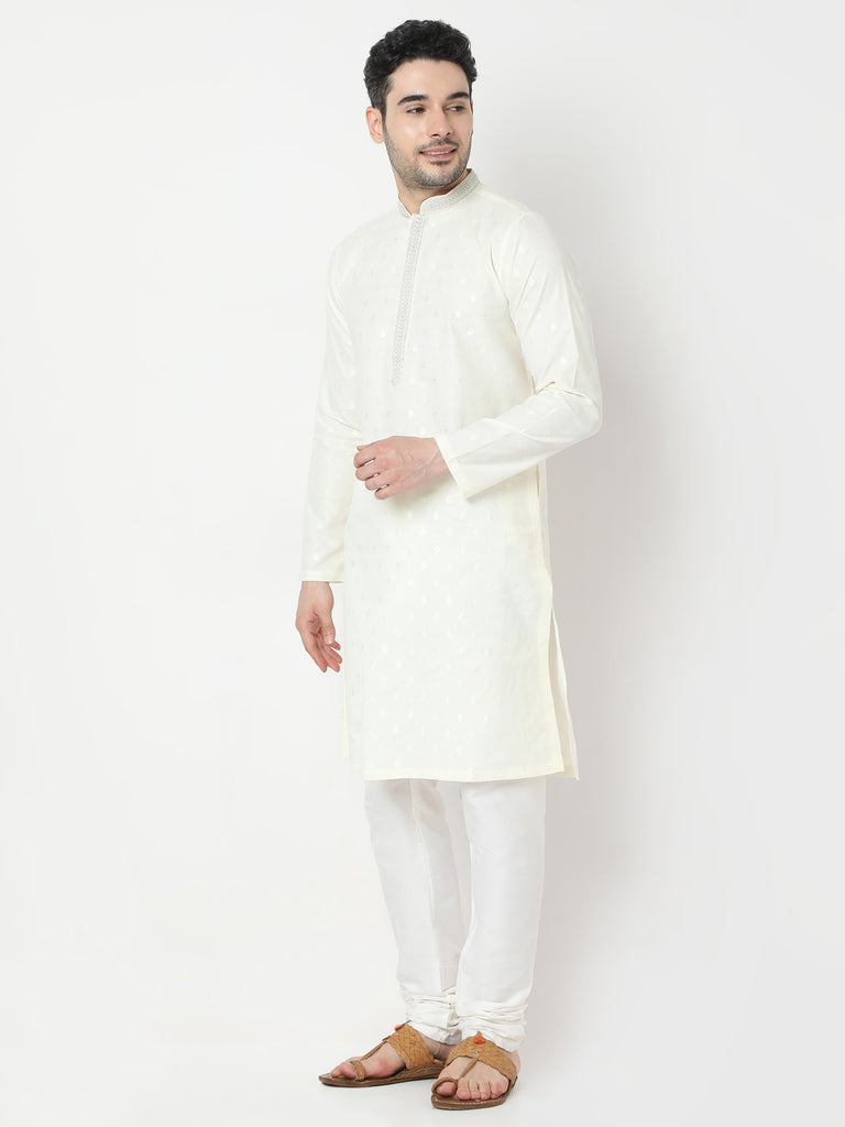 Regular Fit Jacquard Kurta