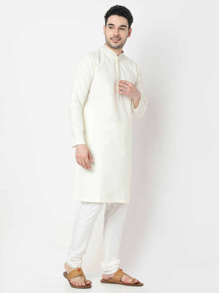 Regular Fit Jacquard Kurta