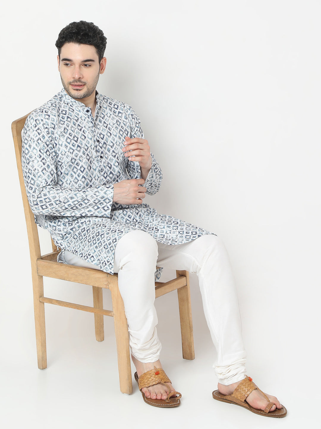 Regular Fit Jacquard Kurta
