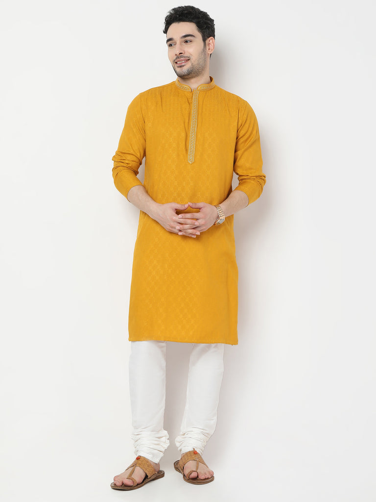 Regular Fit Jacquard Kurta