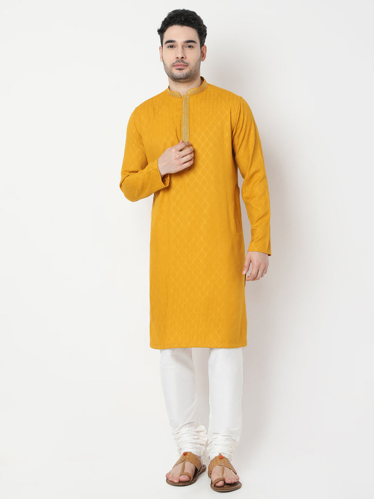 Regular Fit Jacquard Kurta