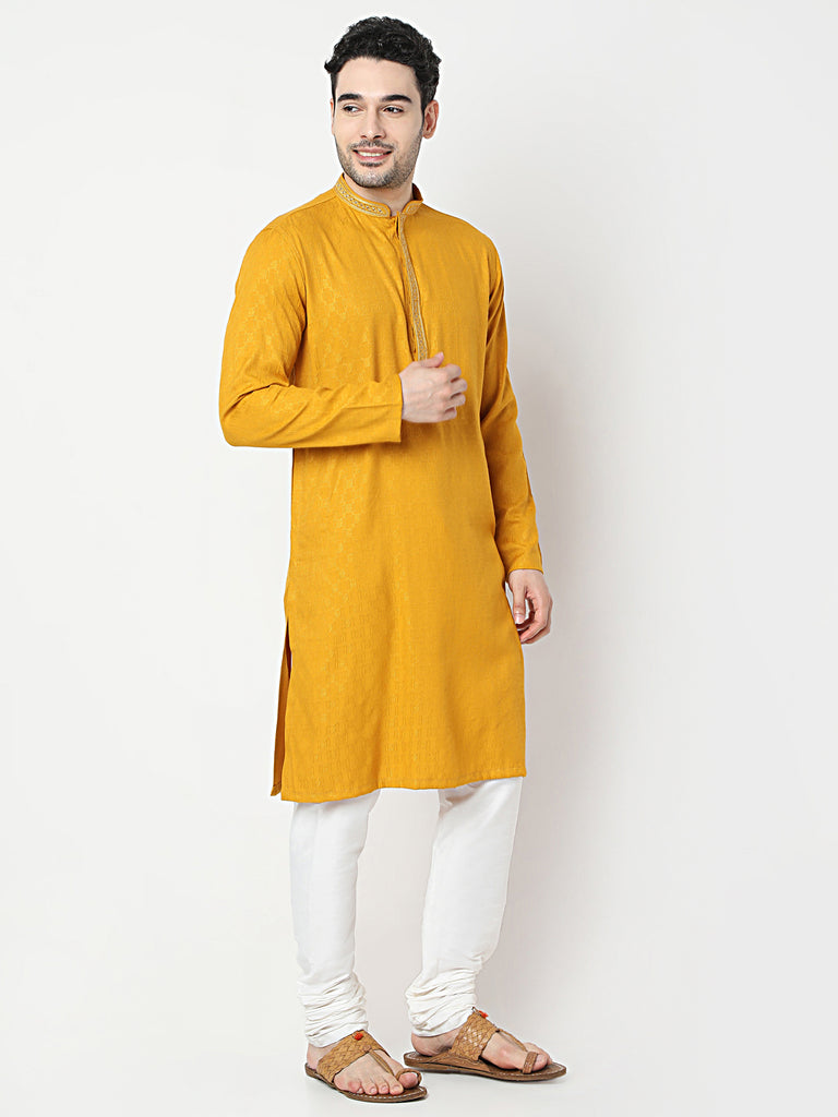 Regular Fit Jacquard Kurta