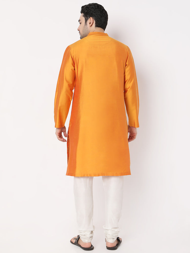 Regular Fit All Over Mirror Embroidered In Front Kurta