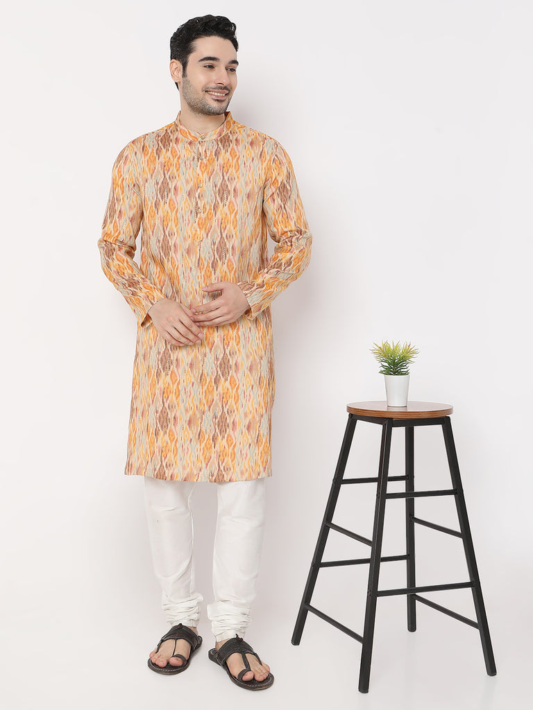 Regular Fit Digital Printed with Foil Print Straight Kurta