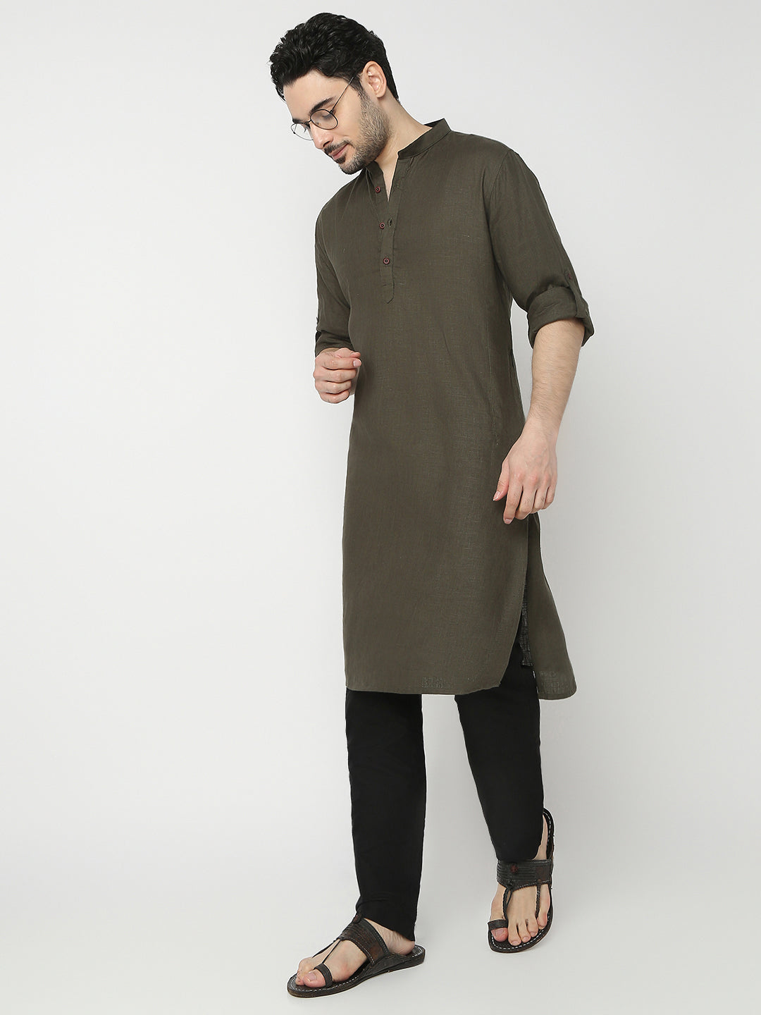 Regular Fit Solid Full Sleeve Kurta