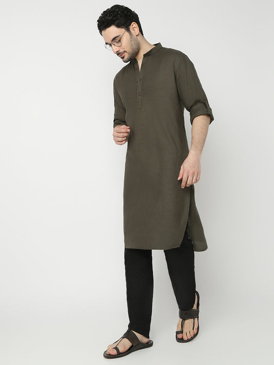 Regular Fit Solid Full Sleeve Kurta