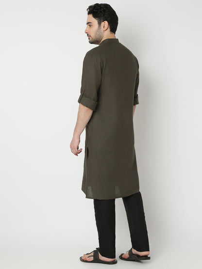 Regular Fit Solid Full Sleeve Kurta