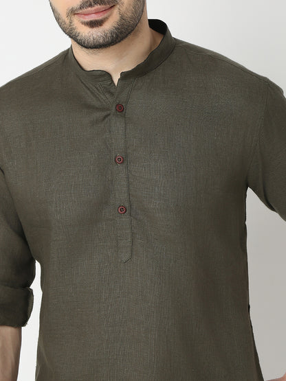 Regular Fit Solid Full Sleeve Kurta