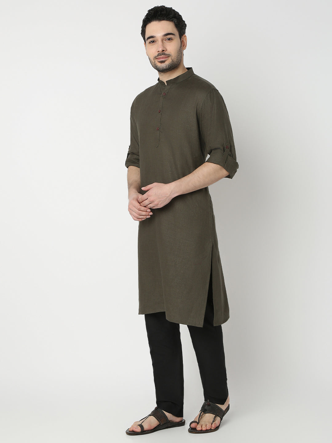 Regular Fit Solid Full Sleeve Kurta