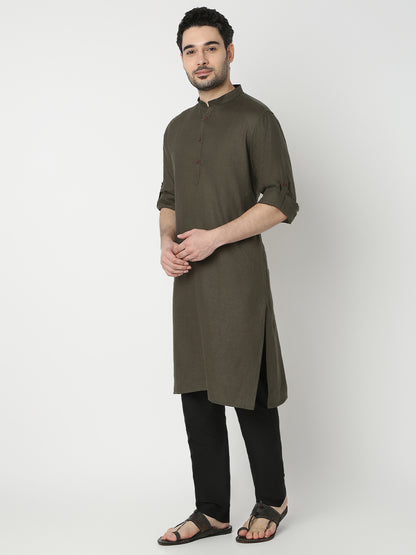 Regular Fit Solid Full Sleeve Kurta