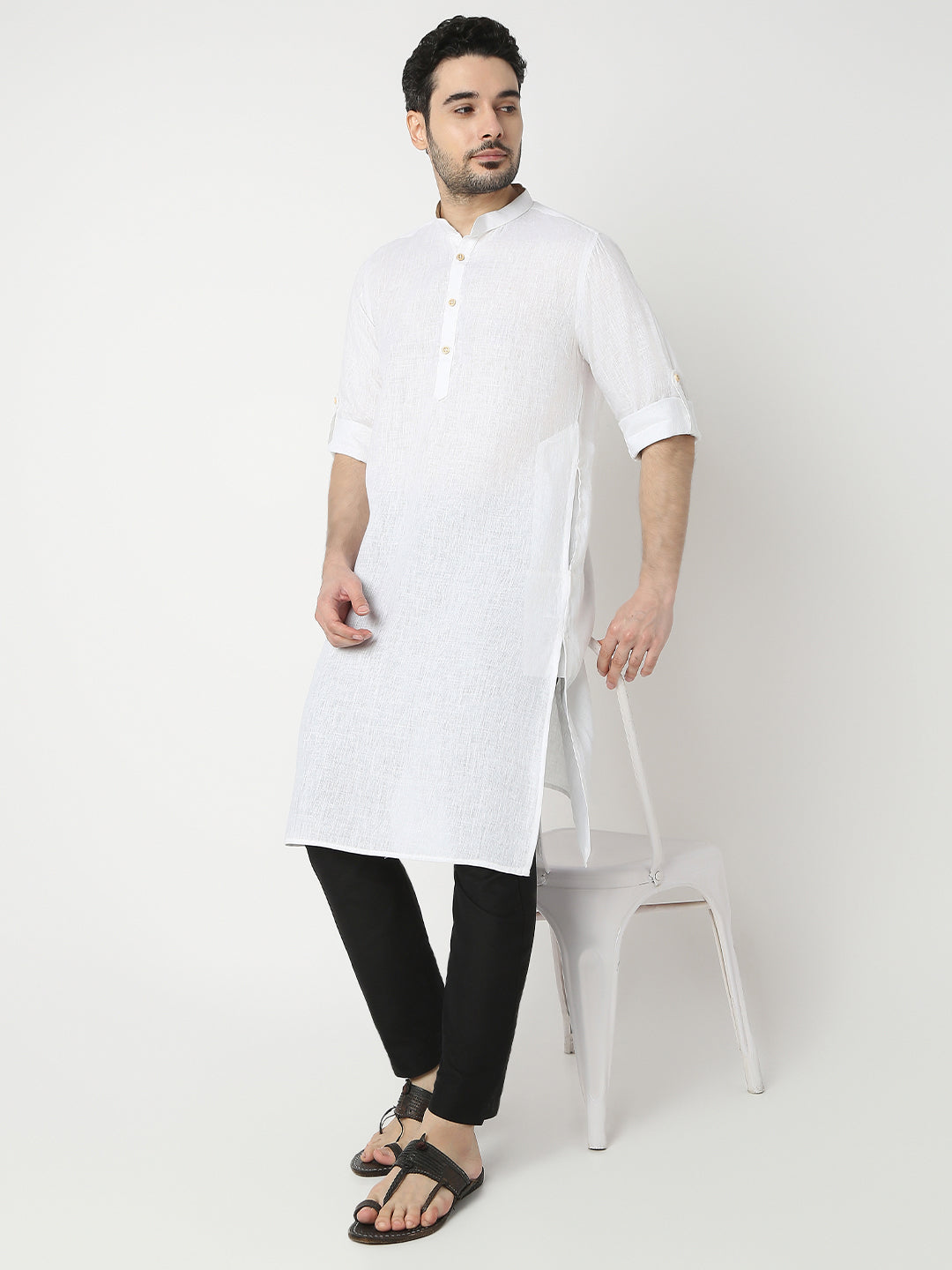 Regular Fit Solid Full Sleeve Kurta