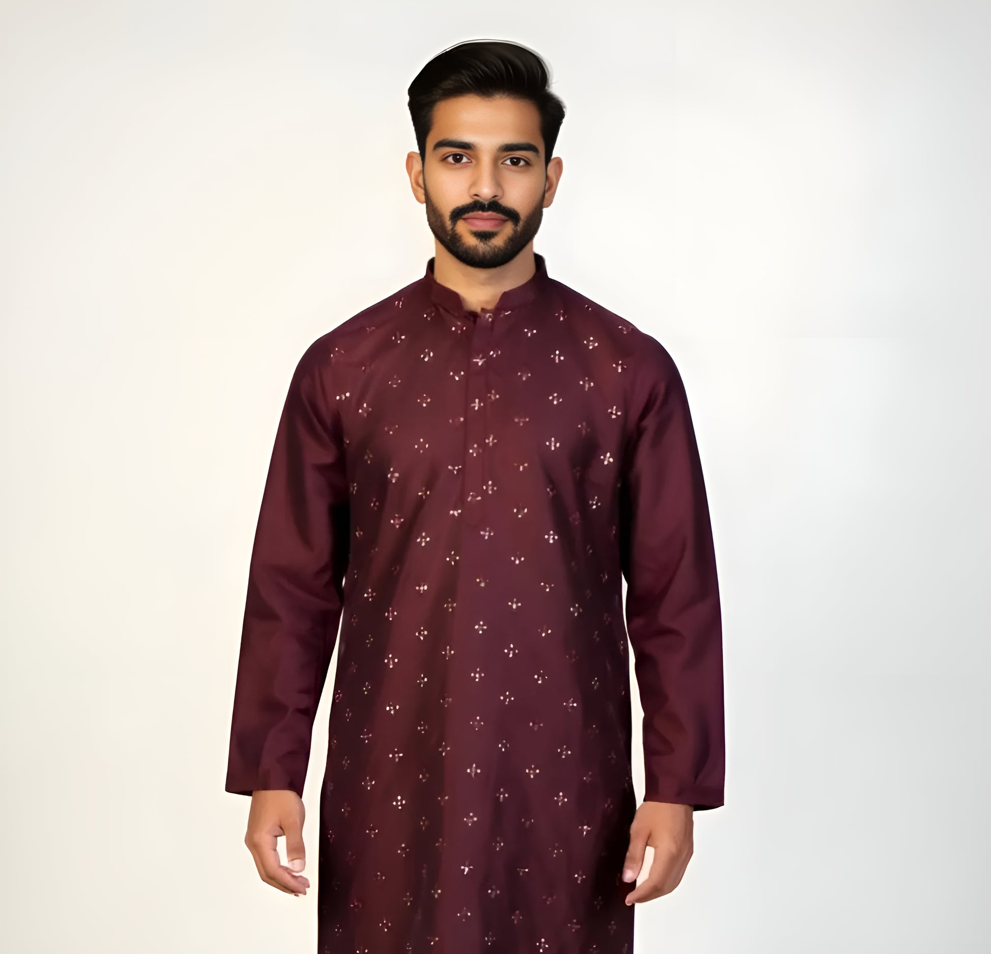 Embroidered Sequins Long Kurta