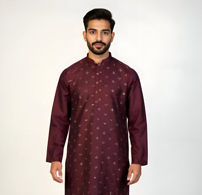 Embroidered Sequins Long Kurta