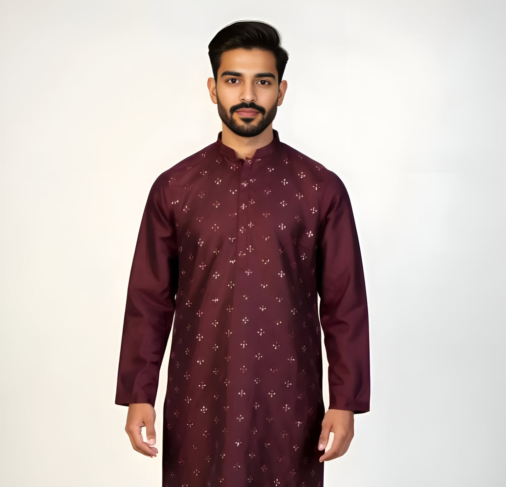 Embroidered Sequins Long Kurta