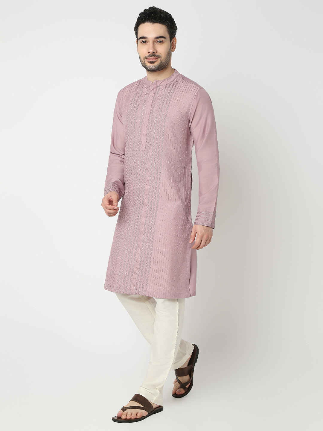 Straight Fit Embroidered Full Sleeve Kurta