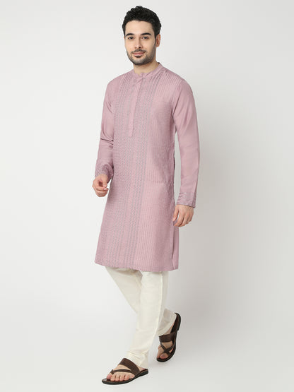 Straight Fit Embroidered Full Sleeve Kurta