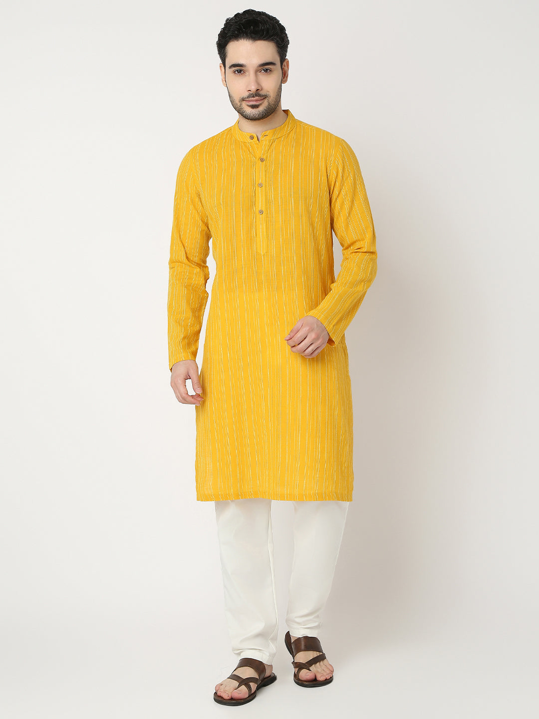 Straight Fit Printed Full Sleeve Kurta