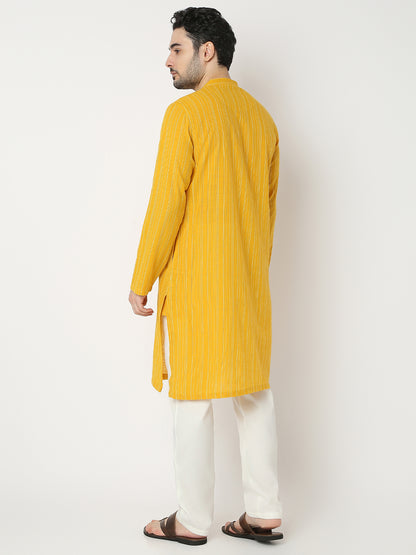 Straight Fit Printed Full Sleeve Kurta
