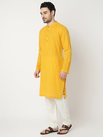 Straight Fit Printed Full Sleeve Kurta