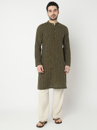 Straight Fit Printed Full Sleeve Kurta