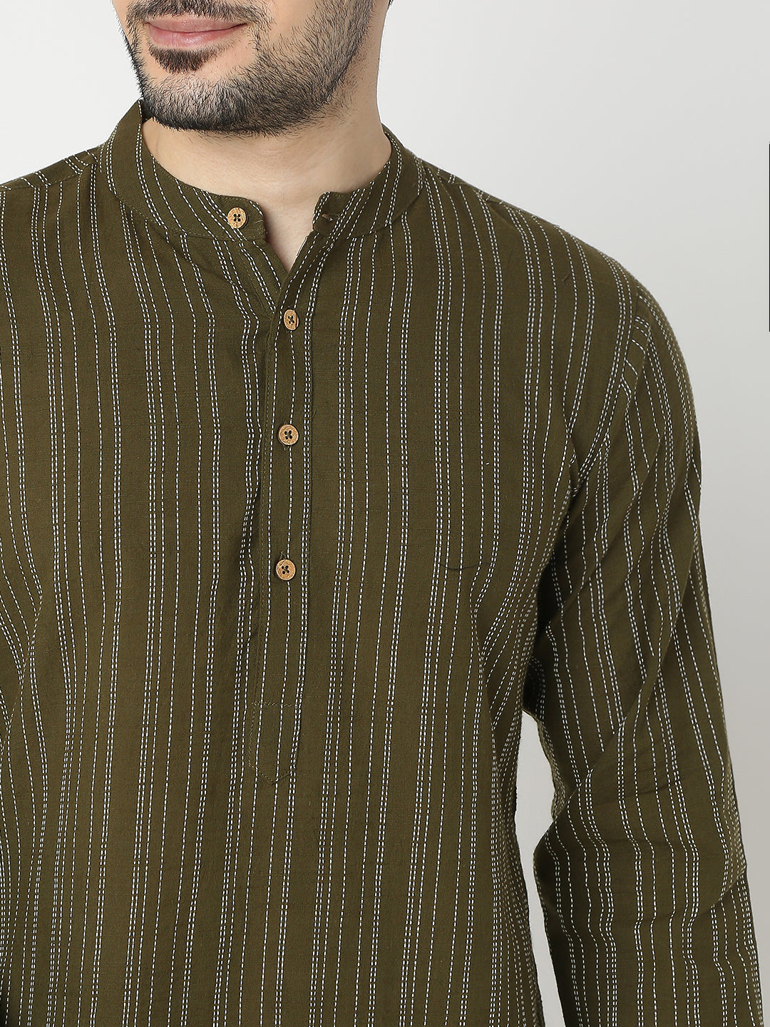 Straight Fit Printed Full Sleeve Kurta