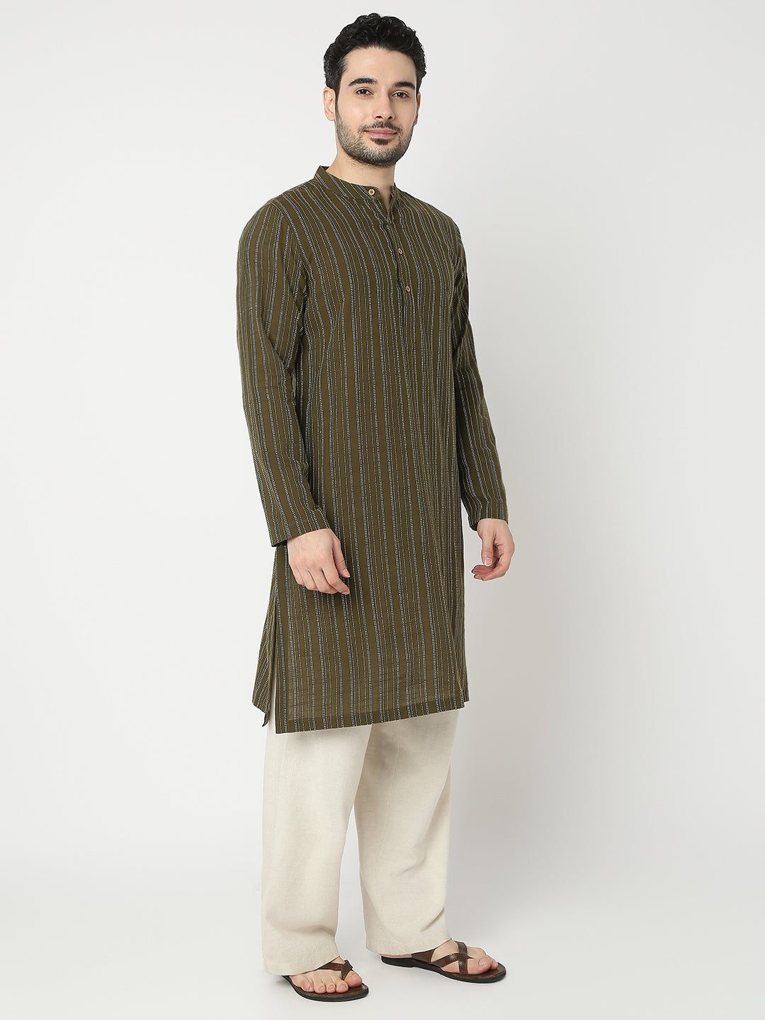 Straight Fit Printed Full Sleeve Kurta