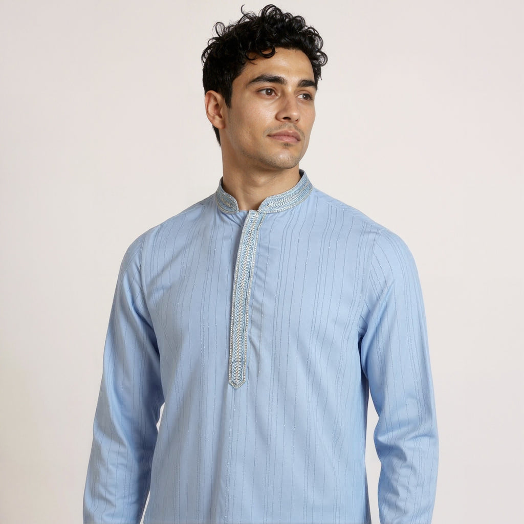 Striped Straight Long Kurta