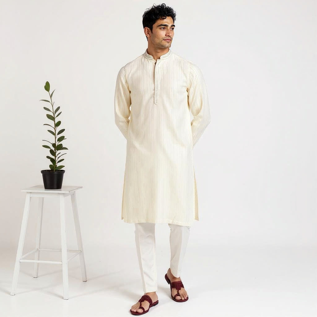 Striped Straight Long Kurta