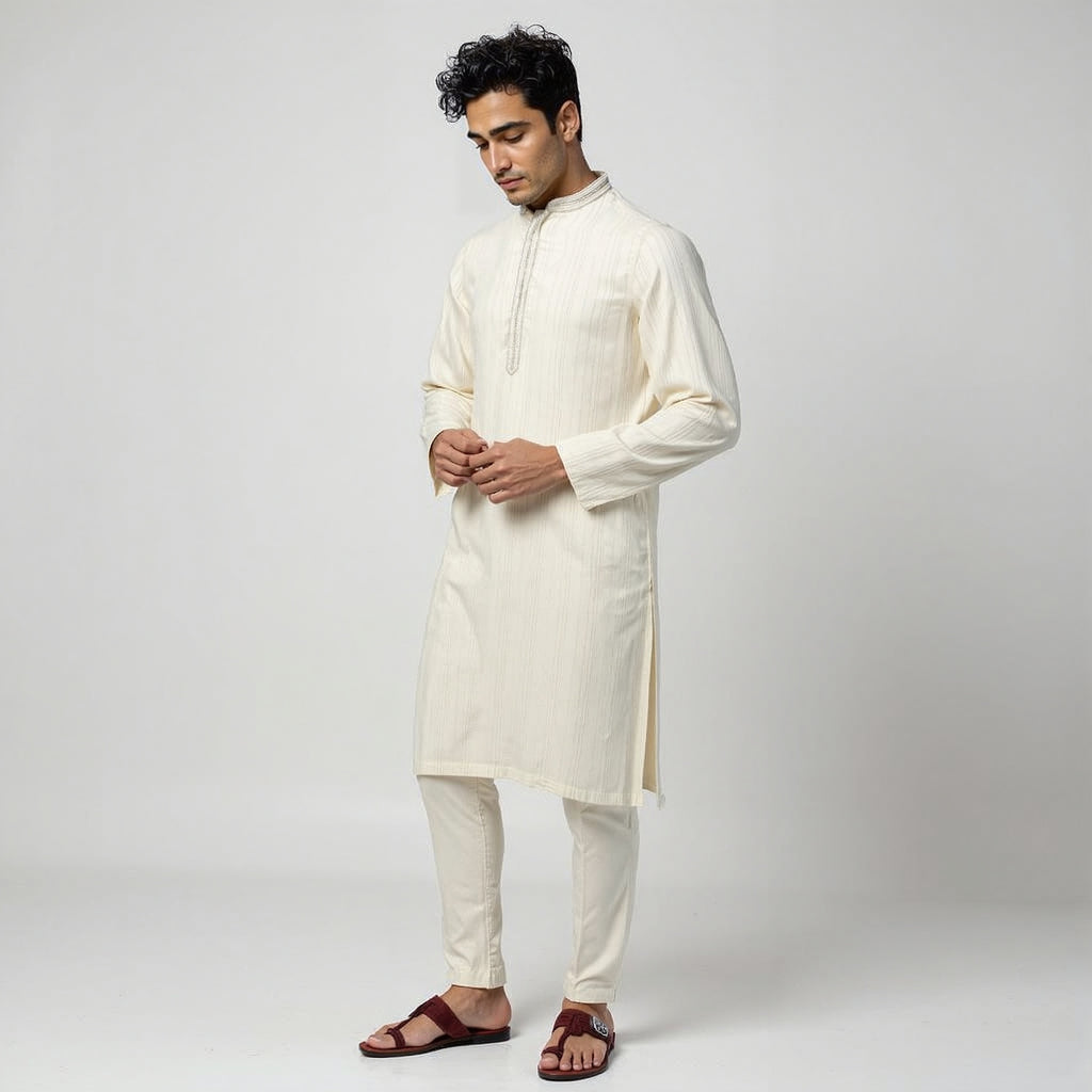Striped Straight Long Kurta
