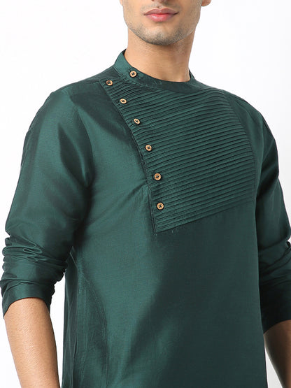Straight Fit Solid Mandarin Collar Full Sleeve Kurta
